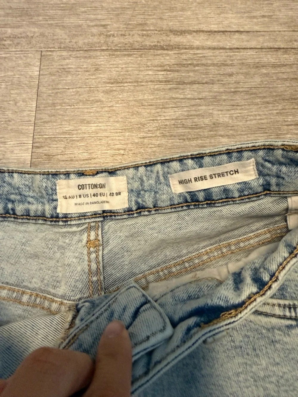 Cotton On High-Rise Light Blue Acid Wash Denim Shorts